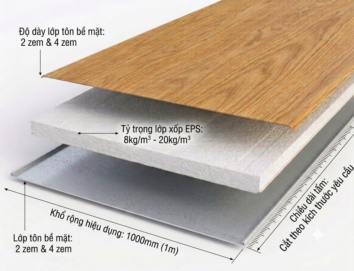 Thông số kỹ thuật tấm panel vân gỗ
